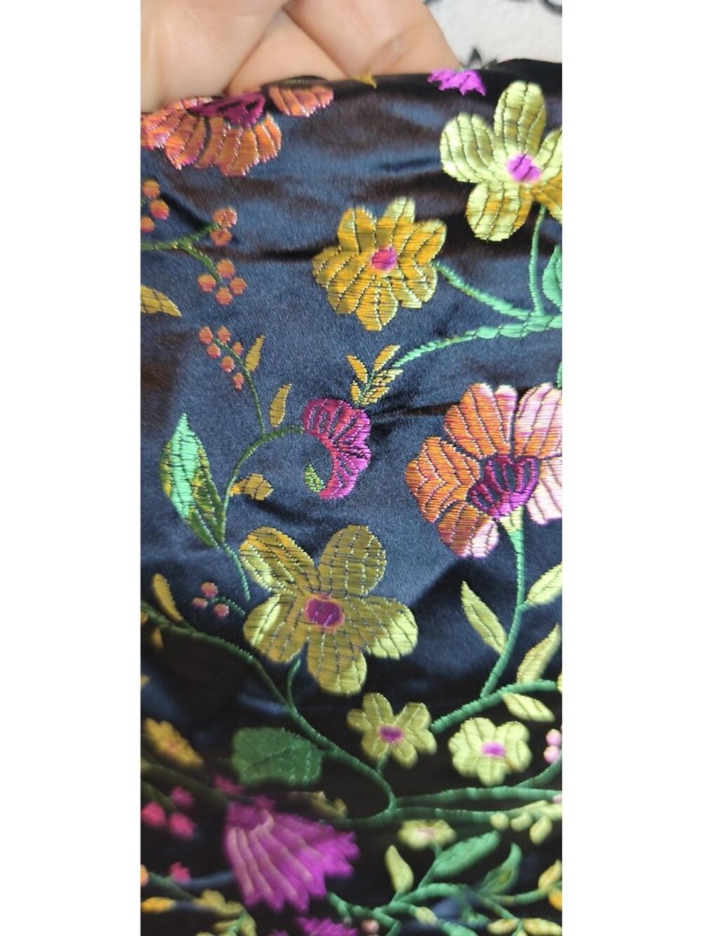 Lulus Size Small Black Satin Floral Jacquard Strapless Midi Dress NWT Metallic - Picture 5 of 16